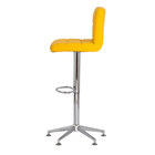 Banqueta Estofada Gomos Amarela Base Estrela Giratória Cromad