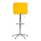 Banqueta Estofada Gomos Amarela Base Estrela Giratória Cromad
