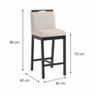 Banqueta Estofada Madeira Maciça Dani