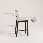 Banqueta Estofada Madeira Maciça Dani