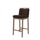 Banqueta Estofada Madeira Maciça Dani Volttoni Marrom