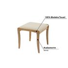 Banqueta Estofado Em Madeira Tauari 45 Cm - Amêndoa