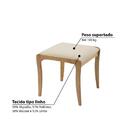 Banqueta Estofado Em Madeira Tauari 45 Cm - Amêndoa