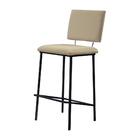 Banqueta Fixa Decorativa Base De Aço Marcius Linho Bege G17 -