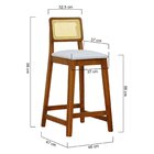 Banqueta Gabi 68cm Altura Madeira Maciça Encosto Telinha Asse