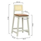 Banqueta Gabi 68cm Altura Madeira Maciça Encosto Telinha Asse