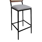 Banqueta Gabi Metal Encosto Anatômico Telinha Natural Assento