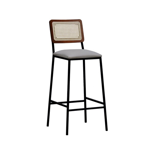 Banqueta Gabi Metal Encosto Anatômico Telinha Natural Assento