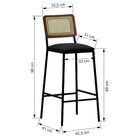 Banqueta Gabi Metal Encosto Anatômico Telinha Natural Assento