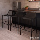 Banqueta Garuga Em Ferro Com Pintura Epóxi Preta - Bella Bras