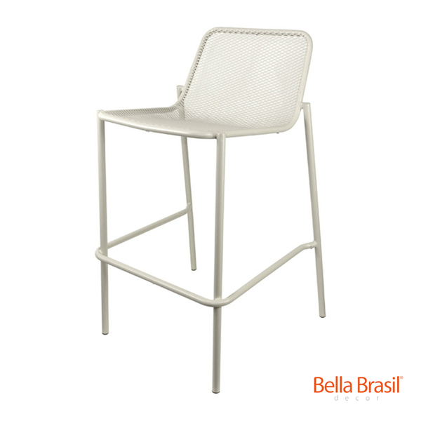 Banqueta Garuga Em Ferro Com Pintura Epóxi Preta - Bella Bras