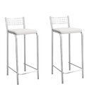 Banqueta Genova 740mm Cromada (par) Cromado/branco