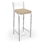 Banqueta Genova Bege E Cromada