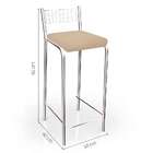 Banqueta Genova Bege E Cromada