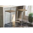 Banqueta Genova Bege E Cromada