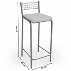 Banqueta Genova Nickel Preto - Kappesberg