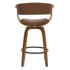 Banqueta Giratória Baixa Betim Rivatti Marrom Base Madeira