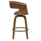 Banqueta Giratória Baixa Betim Rivatti Marrom Base Madeira