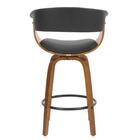 Banqueta Giratória Baixa Betim Rivatti Preta Base Madeira