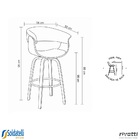 Banqueta Giratória Baixa Betim Rivatti Preta Base Madeira