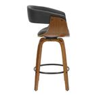 Banqueta Giratória Baixa Betim Rivatti Preta Base Madeira