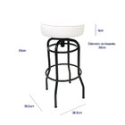 Banqueta Giratória Bar Para Bancada Média Altura 65cm Cor Pre