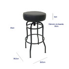 Banqueta Giratória Bar Para Bancada Média Altura 65cm Cor Pre