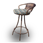 Banqueta Giratória Belfast - Tecido Costela De Adão Azul