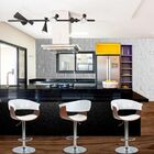 Banqueta Giratória Betim Branco Base Metálica Disco - D'rossi