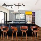 Banqueta Giratória Betim Marrom Base De Madeira - D'rossi