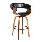 Banqueta Giratória Betim Preto Base De Madeira - D'rossi