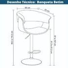 Banqueta Giratória Betim Rivatti Preta Base Disco Preta