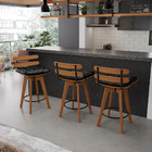 Banqueta Giratória Costela Corano Base Madeira Ma70 J01- D'ro