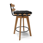 Banqueta Giratória Costela Corano Base Madeira Ma70 J01- D'ro