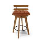 Banqueta Giratória Costela Corano Base Madeira Ma70 J01- D'ro