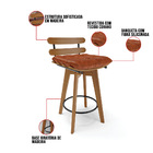 Banqueta Giratória Costela Corano Base Madeira Ma70 J01- D'ro