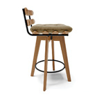 Banqueta Giratória Costela Suede Base Madeira Ma70 M11- D'ros