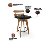 Banqueta Giratória Costela Suede Base Madeira Ma70 M11- D'ros