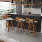 Banqueta Giratória Costela Suede Base Madeira Ma70 M11- D'ros