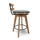 Banqueta Giratória Costela Suede Base Madeira Ma70 M11- D'ros