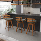 Banqueta Giratória Costela Suede Grafite Base Madeira Ma70 -