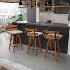 Banqueta Giratória Costela Veludo Base Madeira Ma70 J01 - D'r