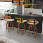 Banqueta Giratória Costela Veludo Luxo Base Madeira Ma70 - D'