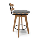 Banqueta Giratória Costela Veludo Luxo Grafite A131 Base Made