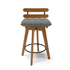 Banqueta Giratória Costela Veludo Luxo Grafite A131 Base Made