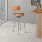 Banqueta Giratória Em Aço Capadócia Yescasa Cromado/caramelo