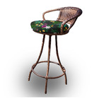 Banqueta Giratória Em Fibra Sintética - Tecido Acordes