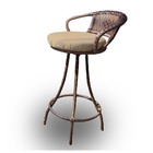 Banqueta Giratória Em Fibra Sintética - Tecido Duna Deserto