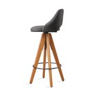 Banqueta Giratória Estofada Com Encosto Nicole Preto