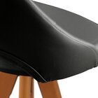 Banqueta Giratória Estofada Com Encosto Nicole Preto/nature